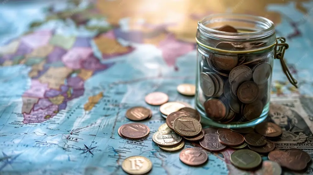 Premium Photo | Savings Journey Across the World Map Concept